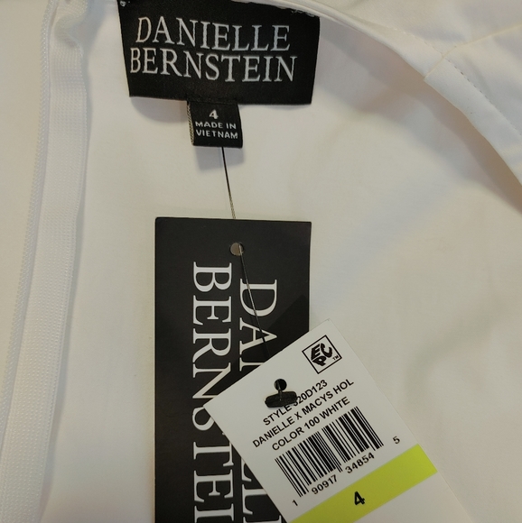 DANIELLE BERNSTEIN POPLIN PUFF SLEEVE DRESS, WHITE 4 (RUNS SMALL) - Picture 9 of 13